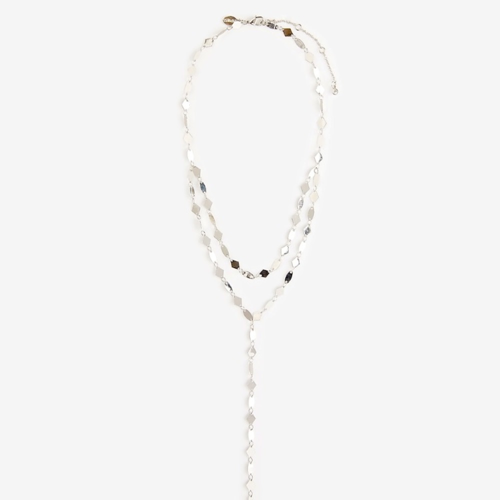 Double chain drop chain necklace